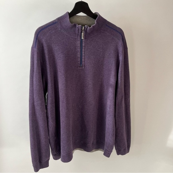 Tommy Bahama Flipshore Half-Zip Reversible Sweatshirt - Picture 4 of 12